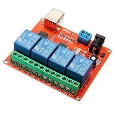 4 Kanalų 12V Programuojama laiko Relė Modulis su USB