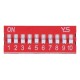 10-pole dip switch - red