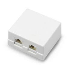 2x RJ45 interneto lizdas - baltas 