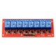 8-channel relay module with optoisolation - 10A / 250VAC contacts - 12V coil - red