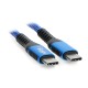 Cable Akyga USB type C - USB type C - blue - 1.8m - AK-USB-38