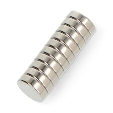 Round neodymium magnet N42/Ni+Cu+Ni - 7x2mm - 10 pcs.