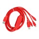 Multifunctional 4-in-1 cable with USB A - USB B, miniUSB, microUSB, USB type C connector - 180cm - red - SparkFun CAB-21272