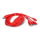 Daugiafunkcinis 4-in-1 laidas su USB A - USB B, miniUSB, microUSB, C tipo USB jungtimis - 180cm - raudonas - SparkFun CAB-21272