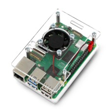 Case for Raspberry Pi 5 - open with a fan - transparent