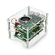 Case for two Raspberry Pi 4B / 3B + / 3B / 2B - with two fans - open V2 transparent 