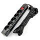 Power strip with protection Tracer PowerGuard black - 5 sockets - 1.8m