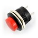 Switch ON-OFF momentary, round 250V/3A - red - 5 pcs