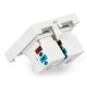 Įleistinis lizdas 45x45mm 2x RJ45 + Keystone Cat.6 UTP - baltas 