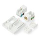 Įleistinis lizdas 45x45mm 2x RJ45 + Keystone Cat.6 UTP - baltas 