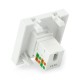 Wall socket RJ45 45x45mm + Keystone cat, 6 UTP - white