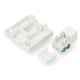 Wall socket RJ45 45x45mm + Keystone cat, 6 UTP - white