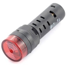 LED indicator 230V AC - 19mm - red with a buzzer