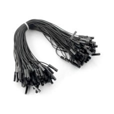 Connecting cables female-female 20cm black - 100 pcs