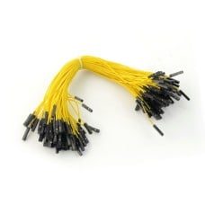 Connecting cables female-female 20cm yellow - 100pcs 