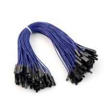 Connecting cables female-female 20cm blue - 100 pcs