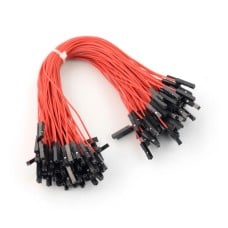 Connecting cables female-female 20cm red - 100 pcs