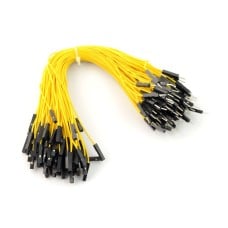 Connecting cables female-male 20cm yellow - 100 pcs