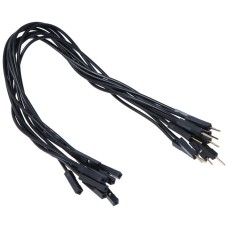 Female-male connecting cables 20cm black - 10 pcs