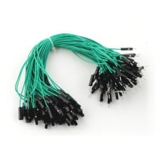 Connecting cables female-male 20cm green - 100 pcs