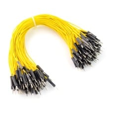 Connecting wires male-male 20cm yellow - 100 pcs