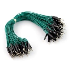 Connecting wires male-male 20cm green - 100 pcs