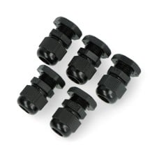 Cable gland hermetic IP68 - PG9 thread - black - 5 pcs