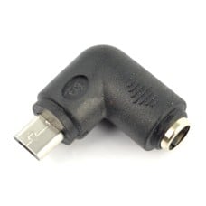 Kampinis adapterio lizdas 5.5x2.1mm - microUSB kištukas