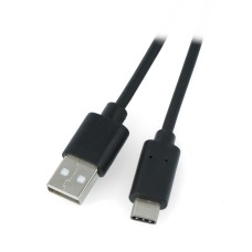 Lanberg USB A 2.0 - juodas USB C laidas - 1m 