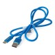 Lanberg USB Cable Type A-C 2.0 blue braid 5A - 1m