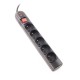 Power strip with security Tracer PowerGuard + black - 5 sockets - 3m 