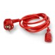 Power cord IEC 1.8m VDE angled - red 