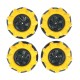 Set of Mecanum wheels, 80mm, x4, black/yellow with castors, DFRobot FIT0654-1