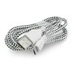 MicroUSB B-A 2.0 cable - white nylon braid - 1m