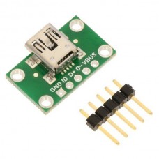 MiniUSB type B 5 pin, a connector for breadboard, Pololu 2593