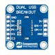 Module with USB A and USB type C sockets - SB Components 25756