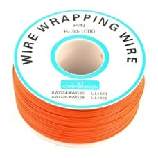 Insulated PVC Coated 30AWG Wire Wrapping Wires Reel 820Ft - orange