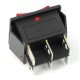 Rocker switch RS203-6C3R - 250V/16A - red