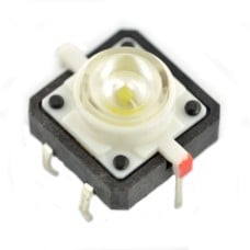 Tact Switch 12x12, 7mm THT 6 pin - white backlight - 5 pcs