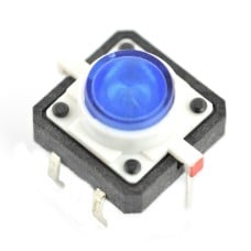 Tact Switch 12x12, 7mm THT 6 pin - blue backlight - 5 pcs