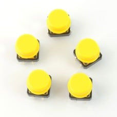 Tact Switch 12x12mm with cap - mushroom yellow - 5 pcs