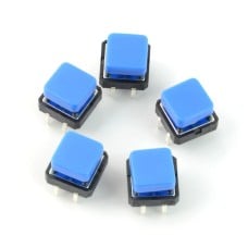 Tact Switch 12x12mm with cap - square blue - 5 pcs