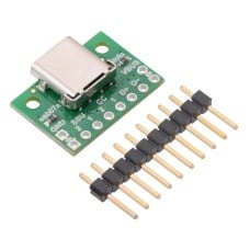 USB 2.0 Type C, a connector for breadboard, Pololu 2585