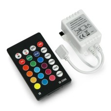 Controller for RGB LED strips and strips with IR remote control - 24 keys - 12V / 72W