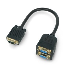 VGA - 2xVGA Lanberg adapter 0.2m Black