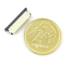 Lizdo jungtis ZIF, FFC/FPC, horizontali 18 kontaktų, rastras 0.5mm, apatinis kontaktas