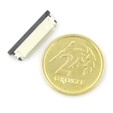 Jungtis ZIF, FFC/FPC, horizontali 24 kontaktų, rastras 0.5mm, vidinis lizdas