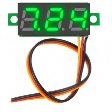 Voltmeter for DC Voltage 0-100V Green Numbers 3 wires