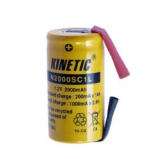 Akumuliatorius Kinetic SC Ni-Cd 1.2V 2000mAh su litavimo išvadais