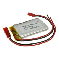 Battery Li-Pol Akyga 1250mAh 1S 3.7V - Connectors  JST-BEC + Socket